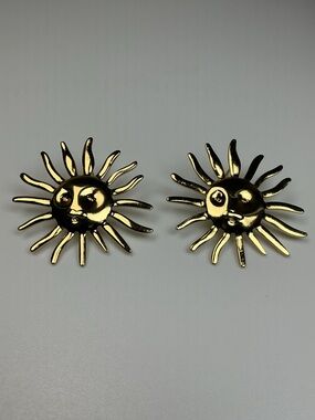 Gold Sun Face Earrings Celestial Sun Stud Earrings Boho Astrology Jewelry